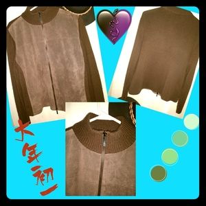 "Suede Sweater Jacket"